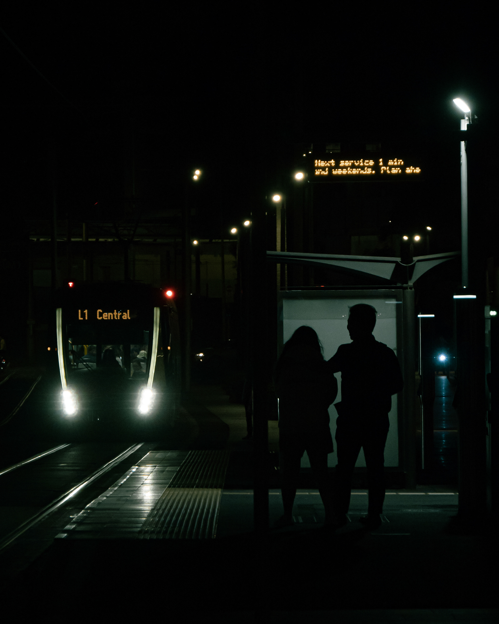 “Tram Silhouette”  •  ISO 800, f/5.3, 1/250