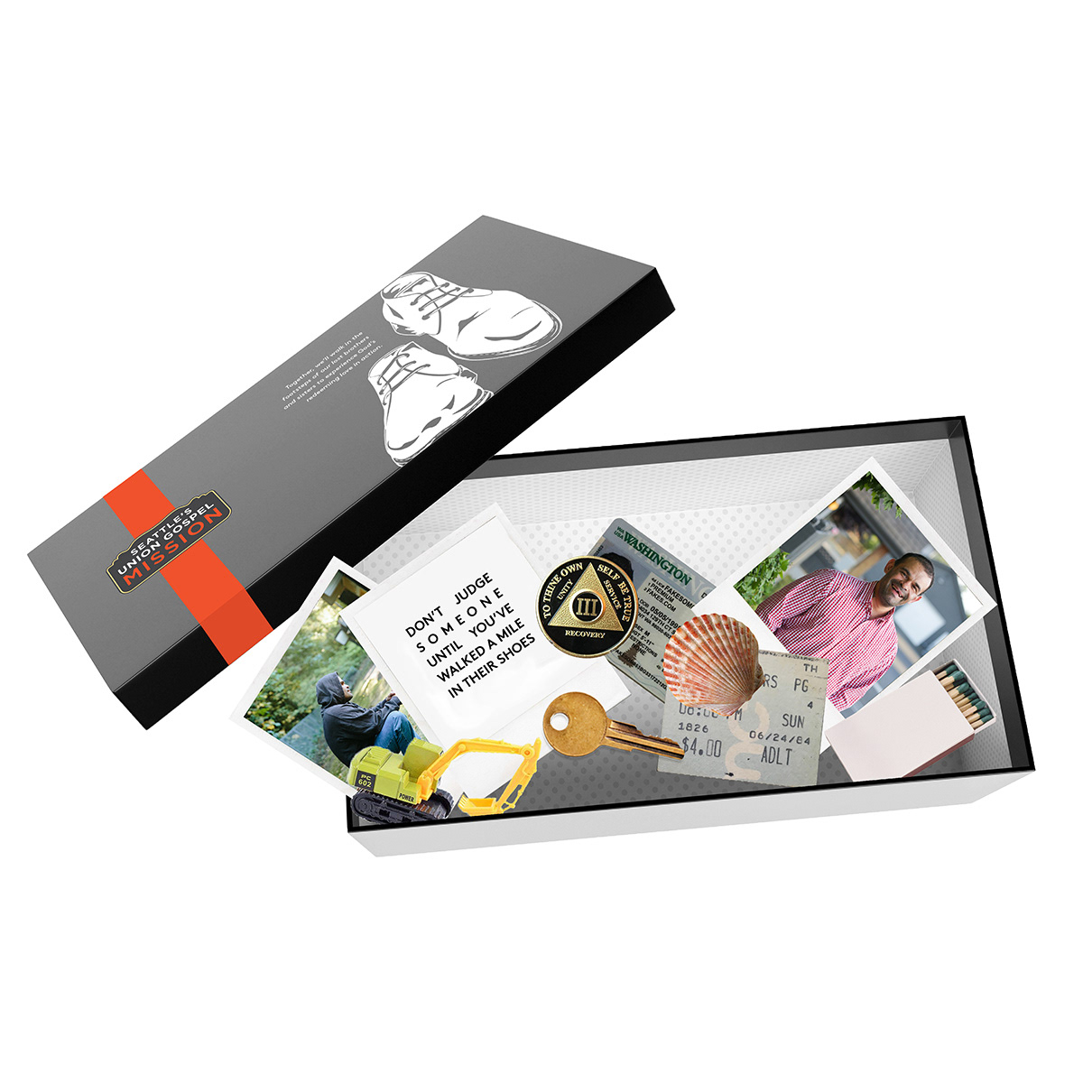 A mock up of the concept of one of the kiosk's features: the shoe box.