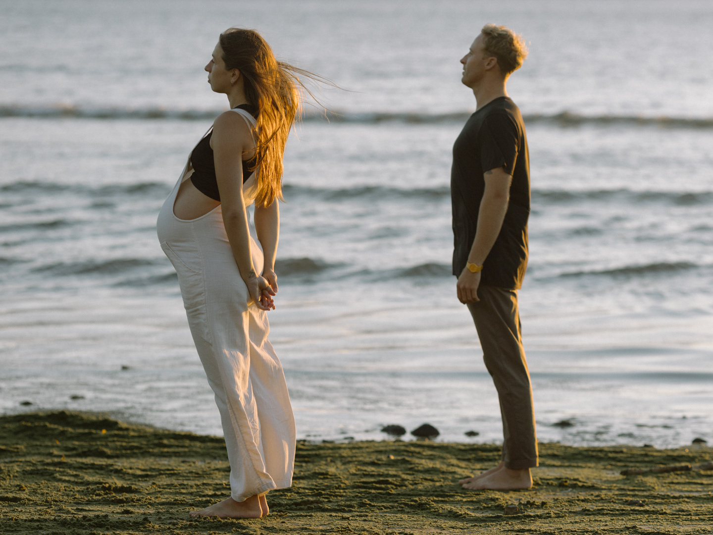 Flo and Harry on Titahi Bay beach, Porirua.
