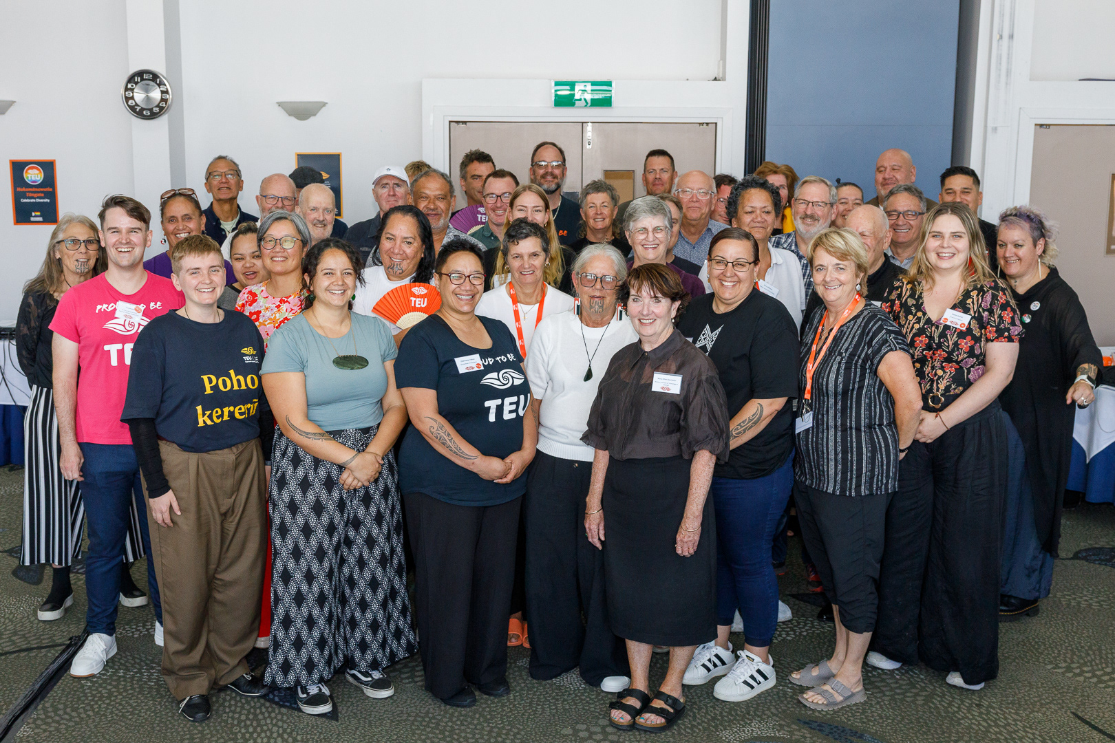 Attendees at the TEU Branch Leadership hui stand for a group photo