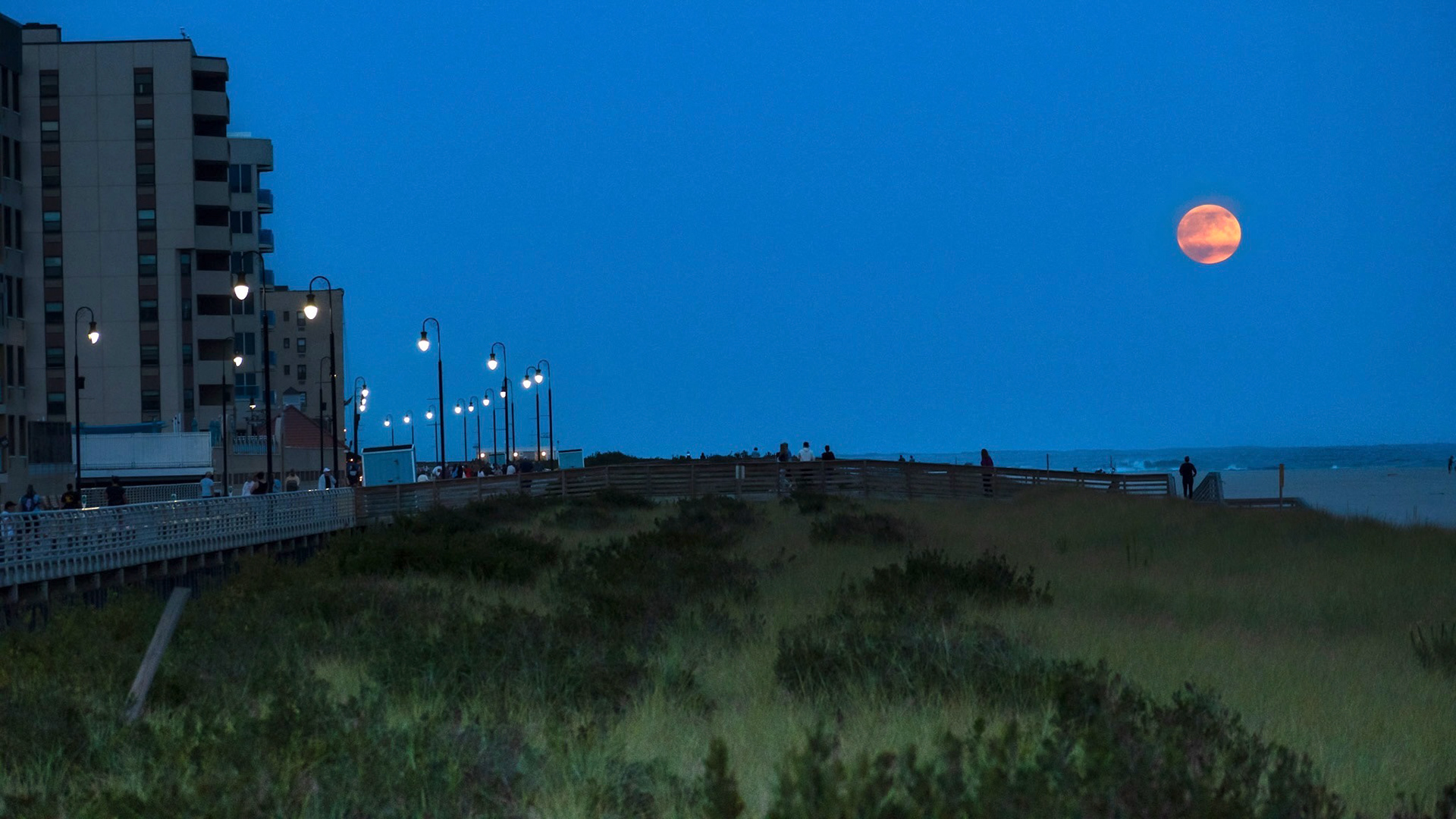 Moon over Long Beach