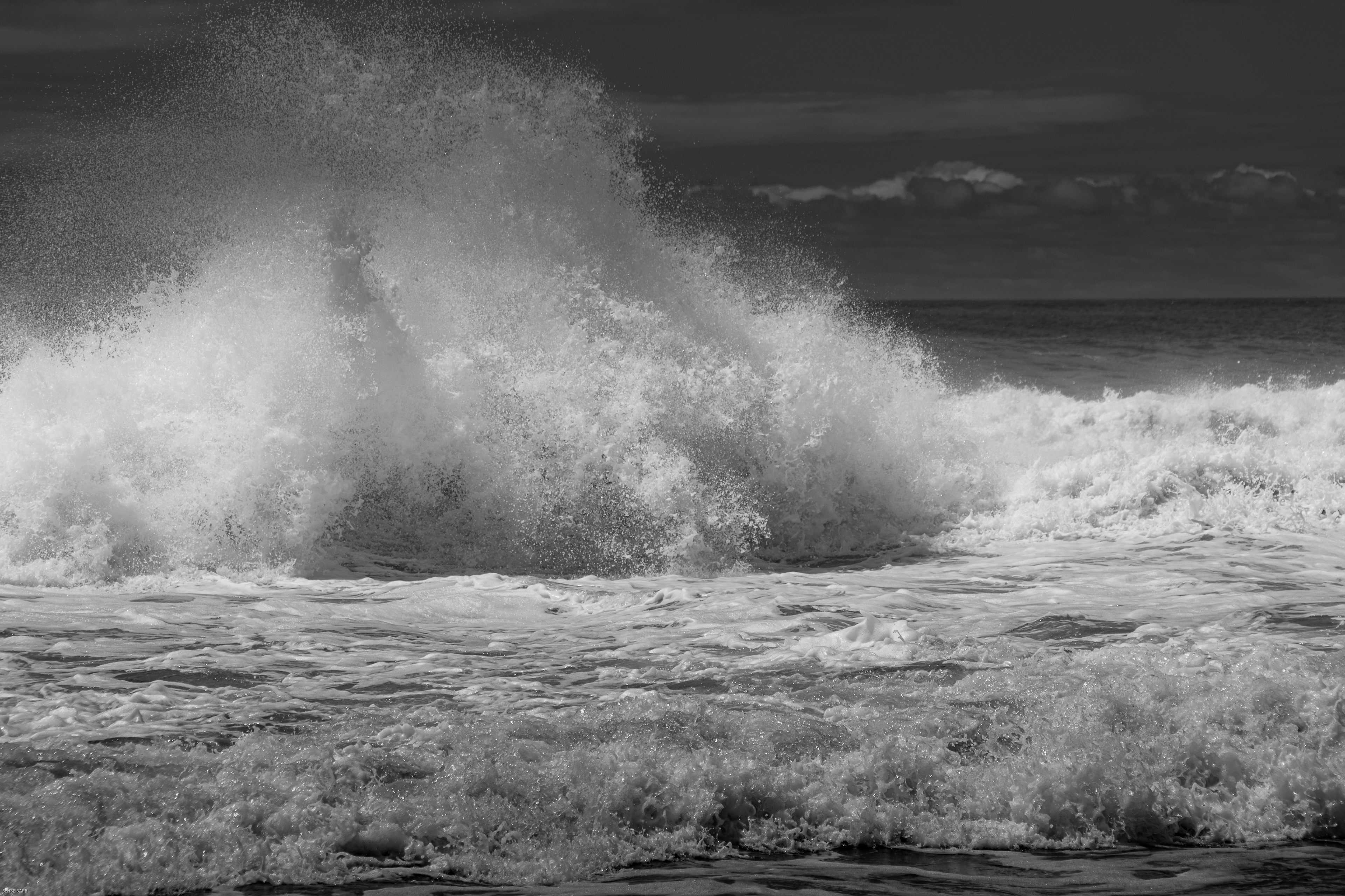 Break and Splash B&W, Long Beach NY