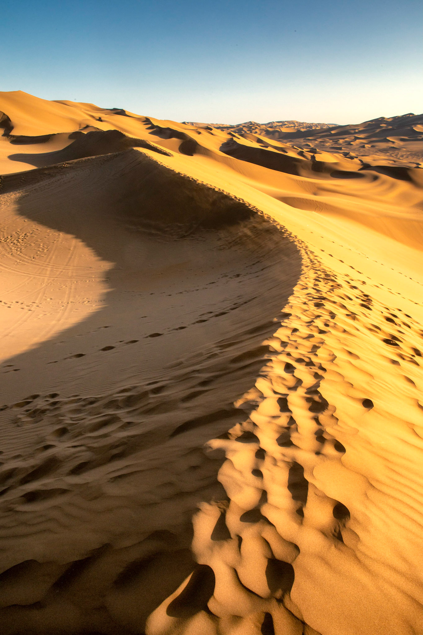 shanshan, Xinjiang, China - september 3, 2018: Kuntagh desert sand dunes.