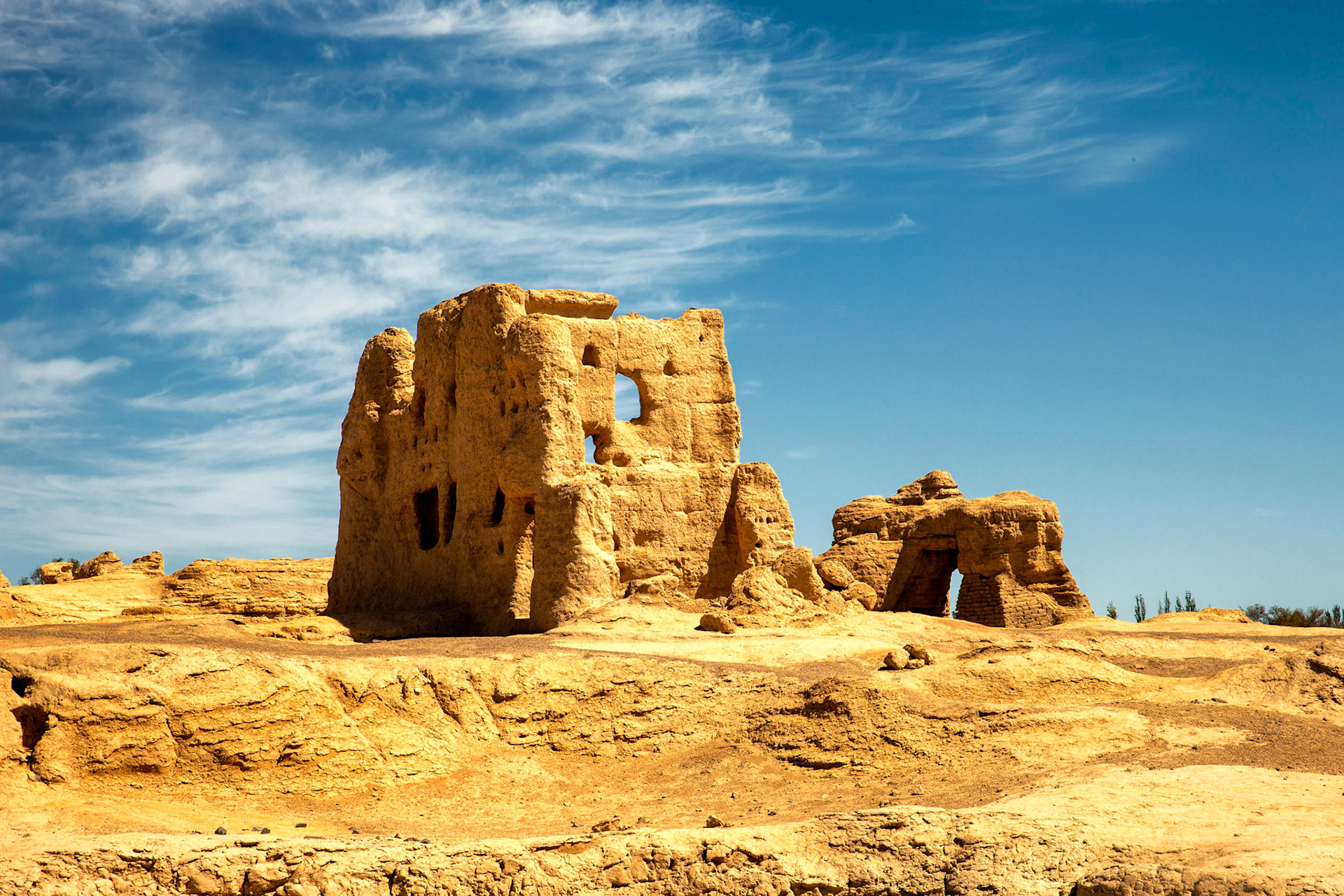 Ruins of Jiaohe, once the capital of a kingdom on the silk roads (Jushi Kingdom), destroyed by Mongols in the 13th century