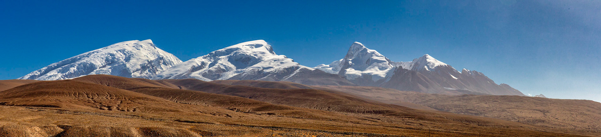 Panorama picture of  the Muztaga glacier along the Karakoram highway on the Chinese Pakistan border.
