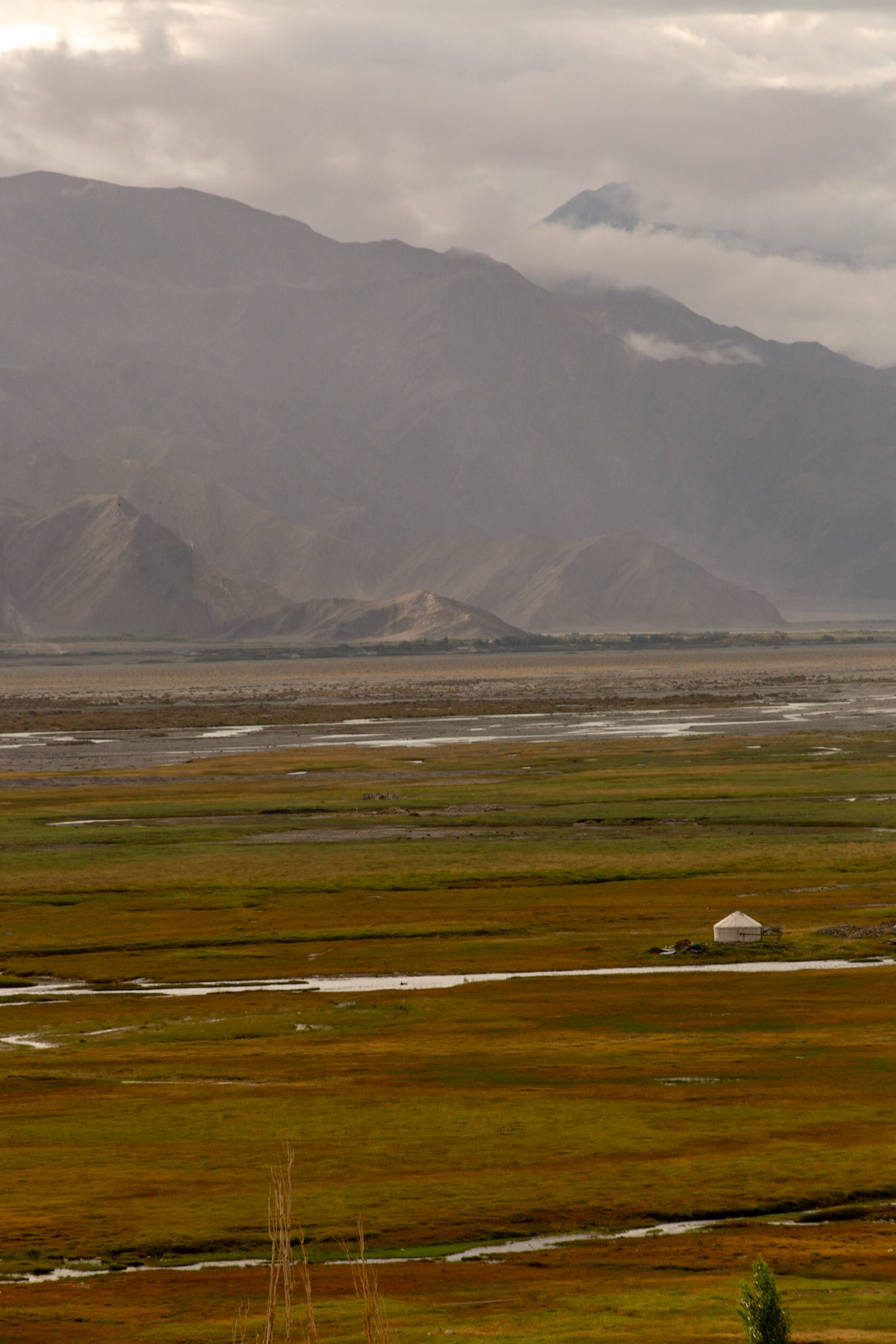 Lone Yurt near a stream in the TTashgurkan grasslands, 3500m altitude, near the China Pakistan border