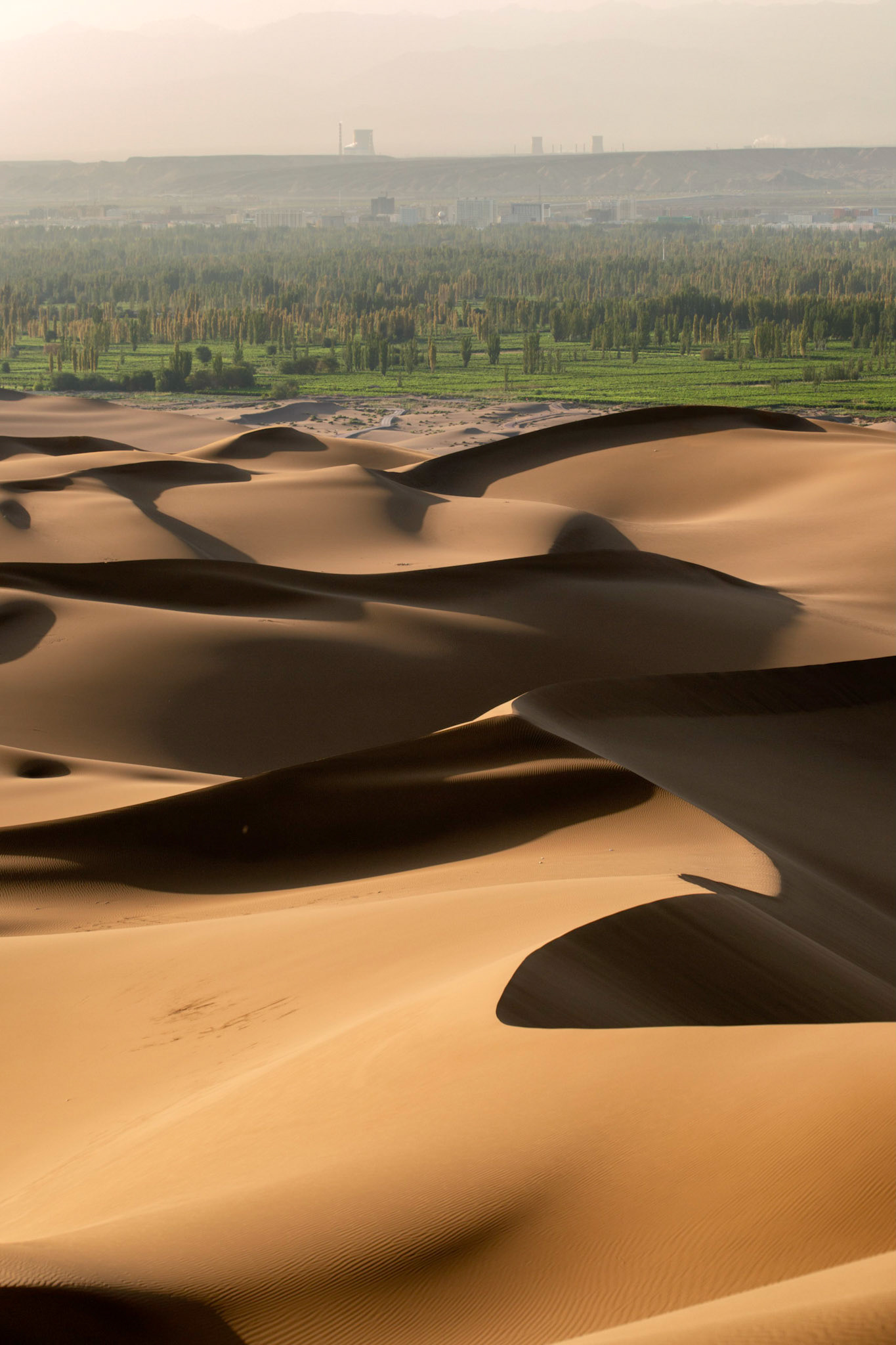 shanshan, Xinjiang, China - september 3, 2018: Shanshan seen from Kuntagh desert.