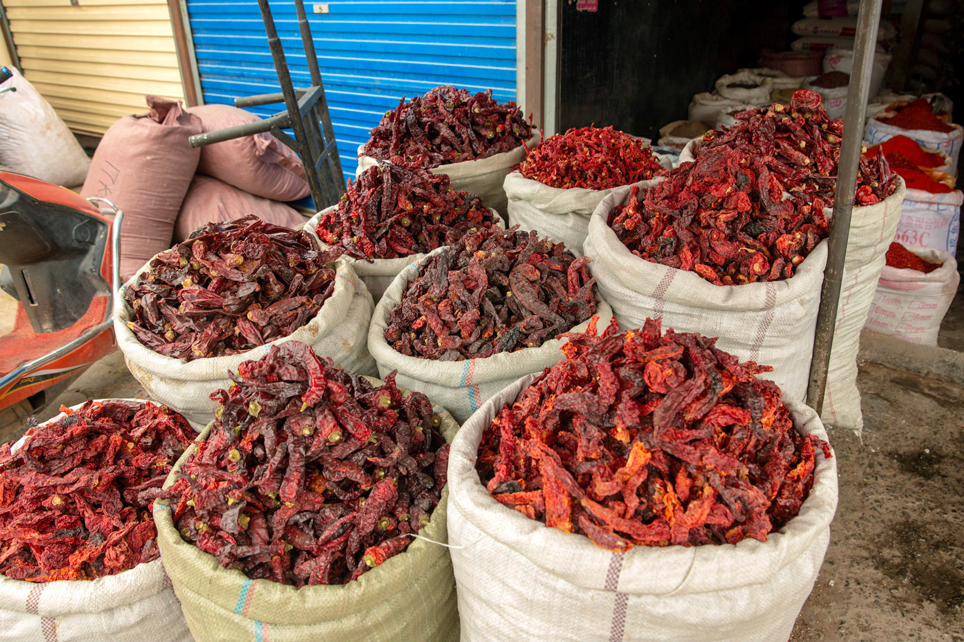 Spices at the Grand Bazaar in Kashgar, China