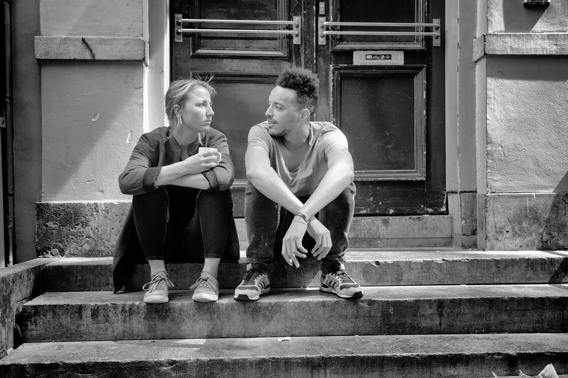"Yes, we are couple. We both work in different places but we synchronize our smoking breaks". Kenneth: "What I like most about Sandy is her thinking starts where my thinking stops". Sandy "I like the fact that Kenneths brings me balance".