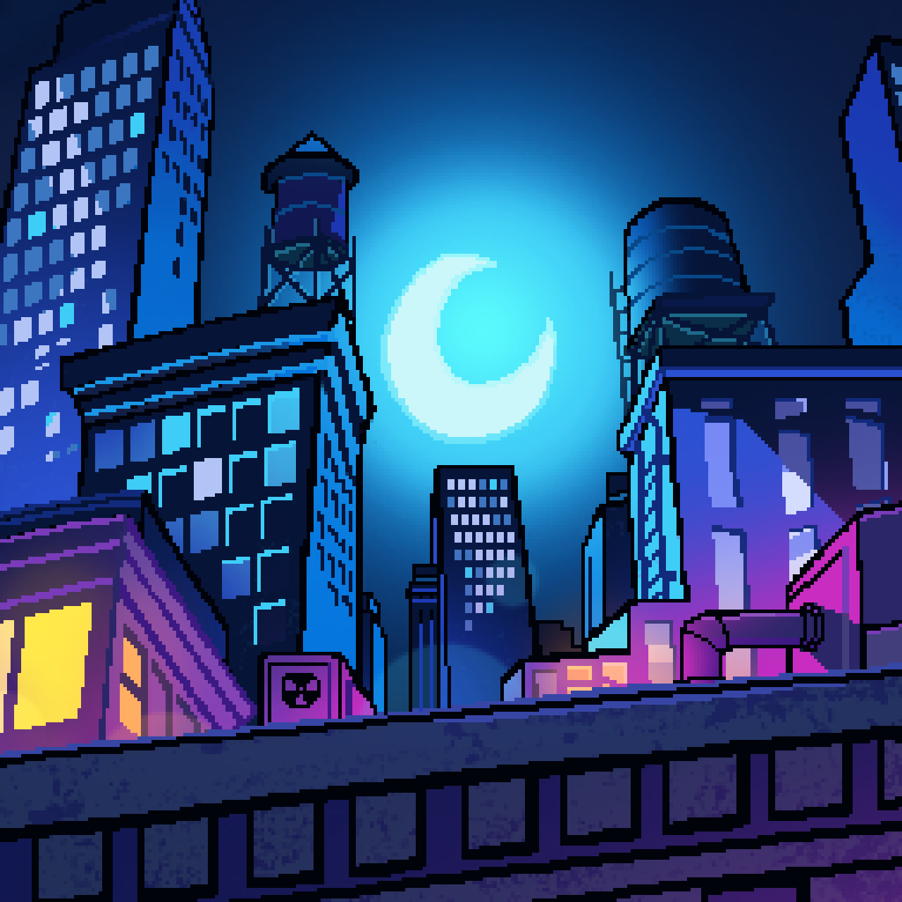 ROTTMNT inspired pixel art done in Photoshop