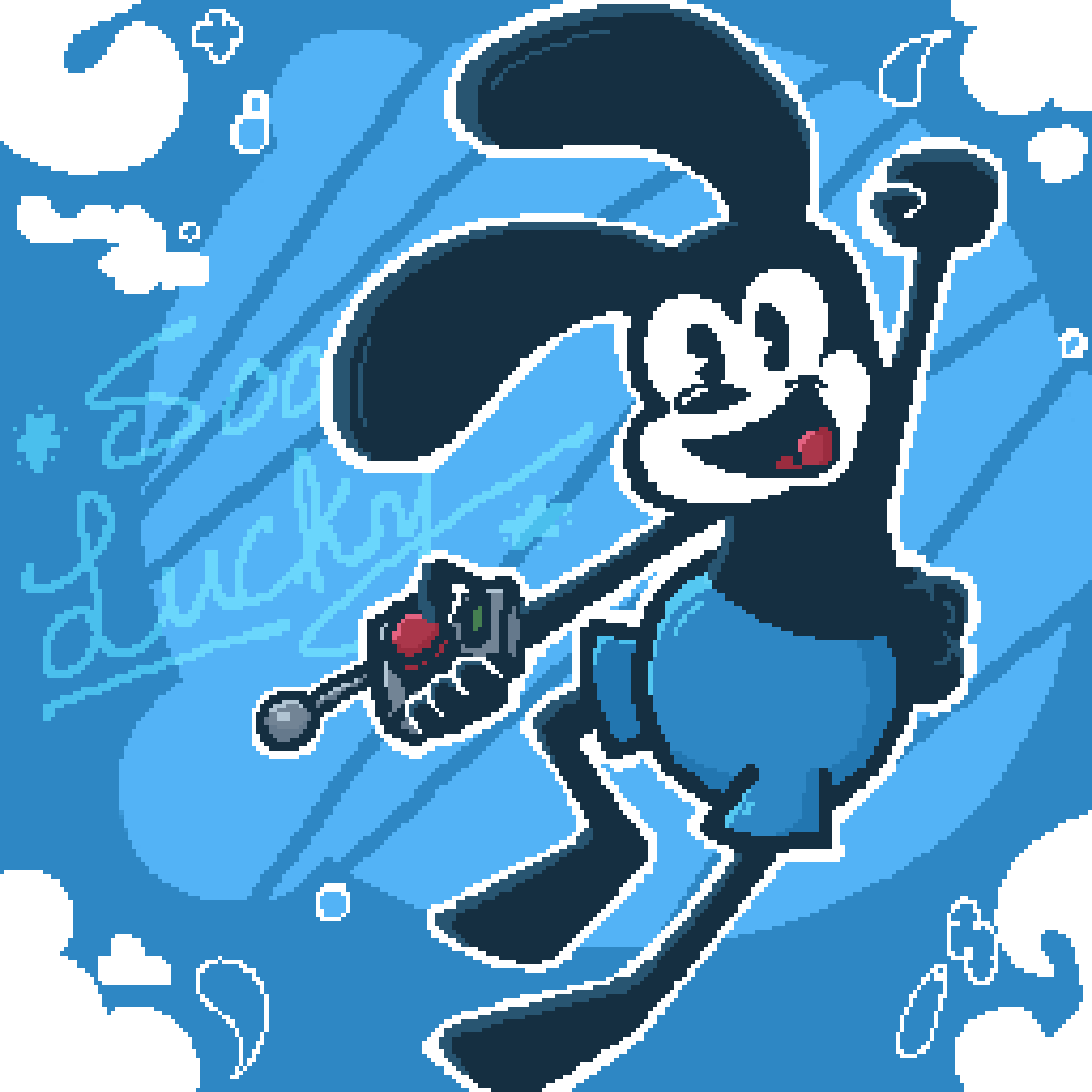 Oswald pixel art done in Photoshop