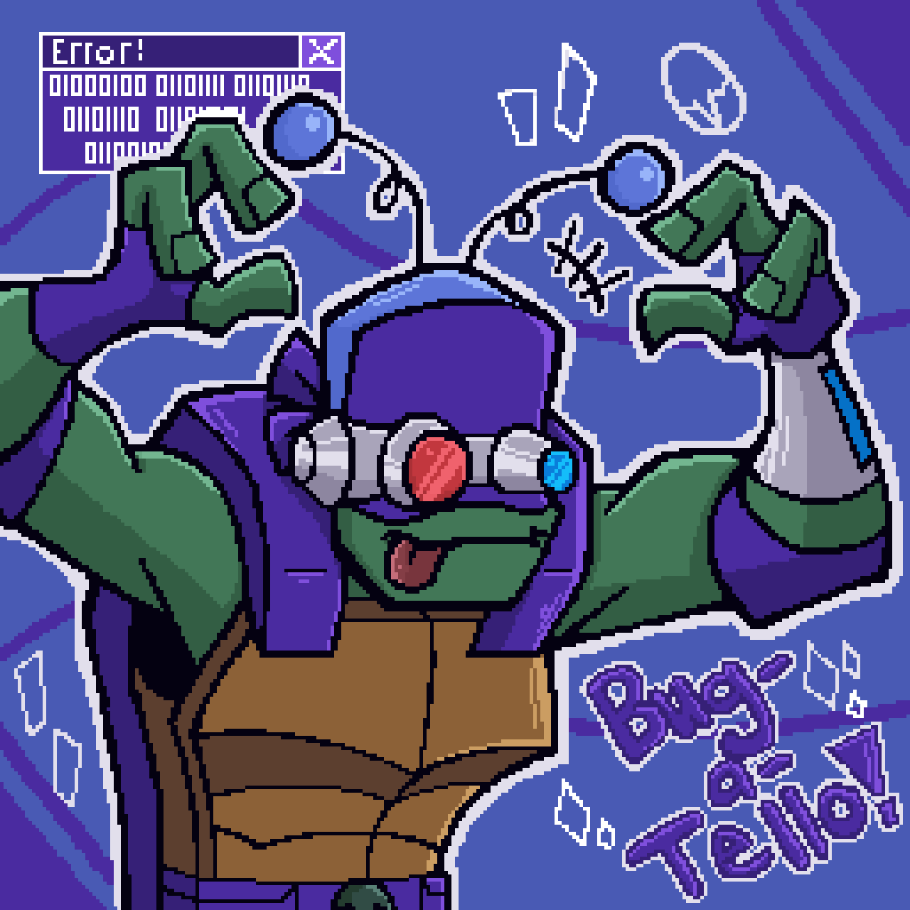 Donatello pixel art done in Photoshop