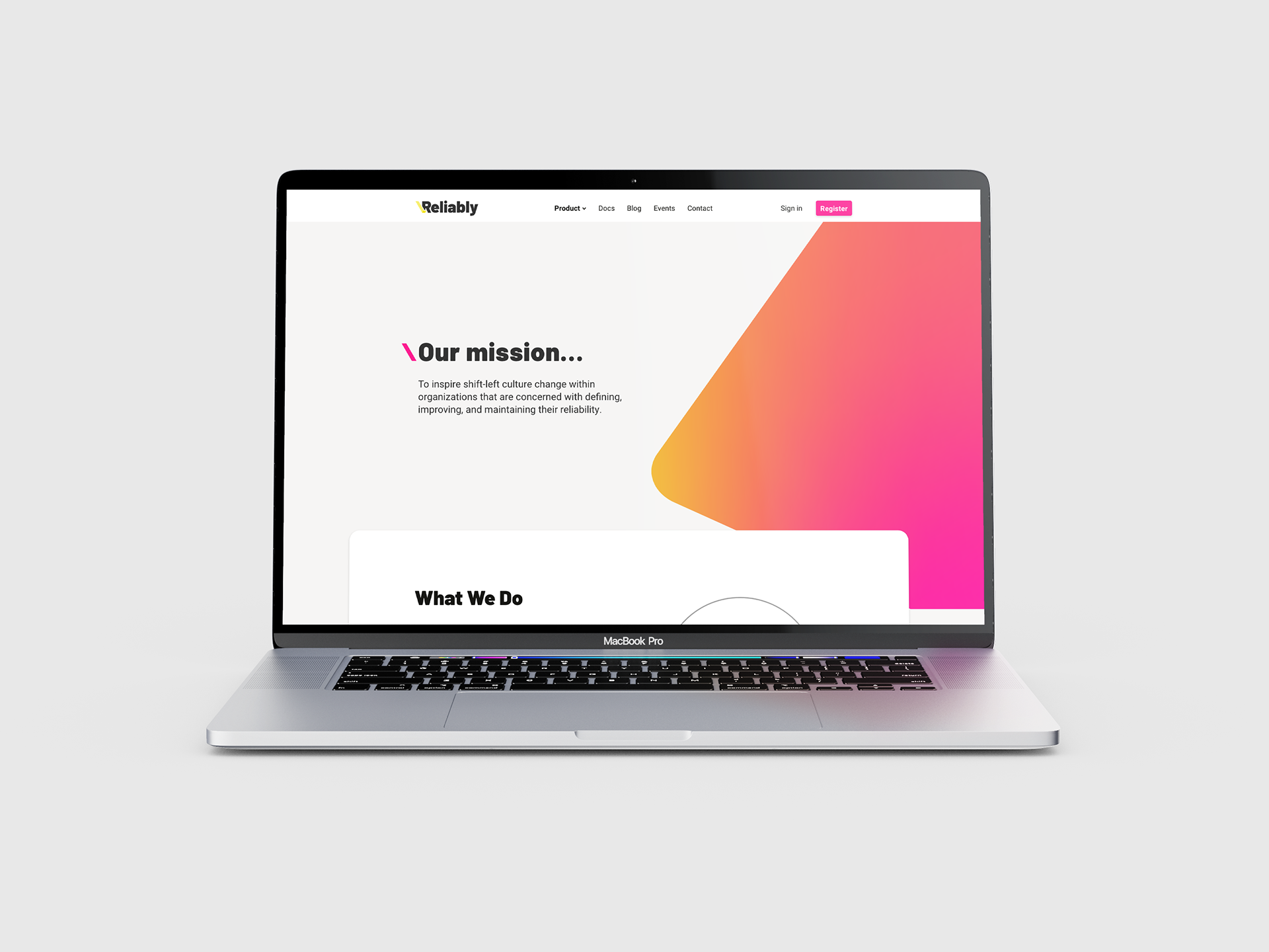 Reliably (2021) About Us page mockup