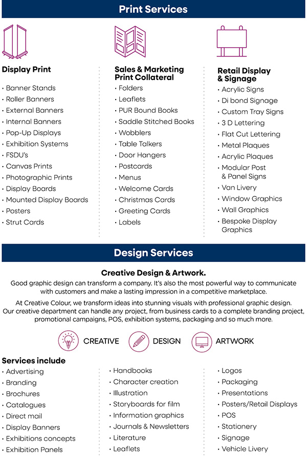 Creative Colour Design and Print - Services