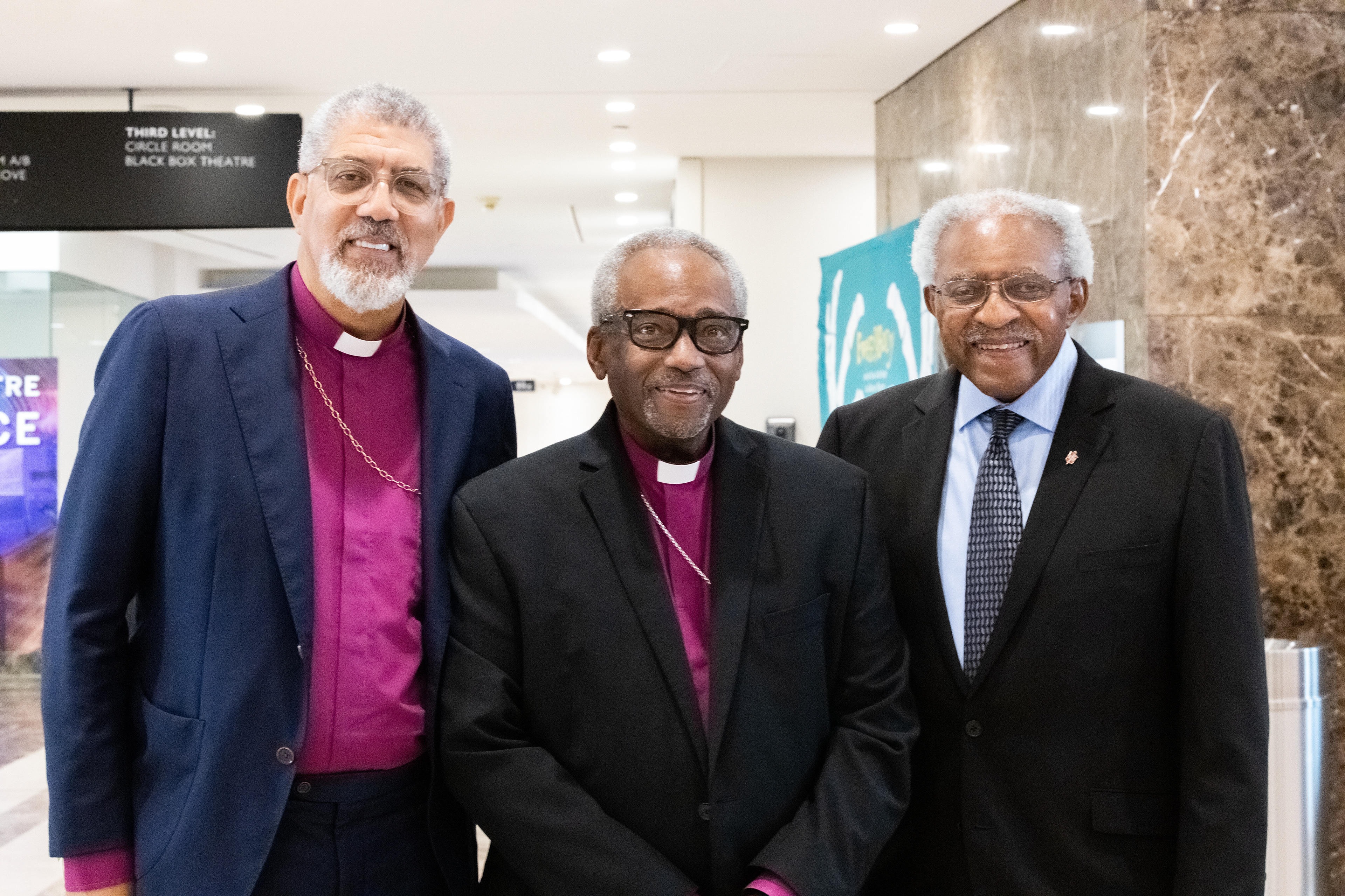 The Rt. Rev. Robert C. Wright, Bishop of Atlanta, The Most Rev. Michael B. Curry, Presiding Bishop and Primate of The Episcopal Church, The Reverend Bishop Woodie White (Retired), United Methodist Church
