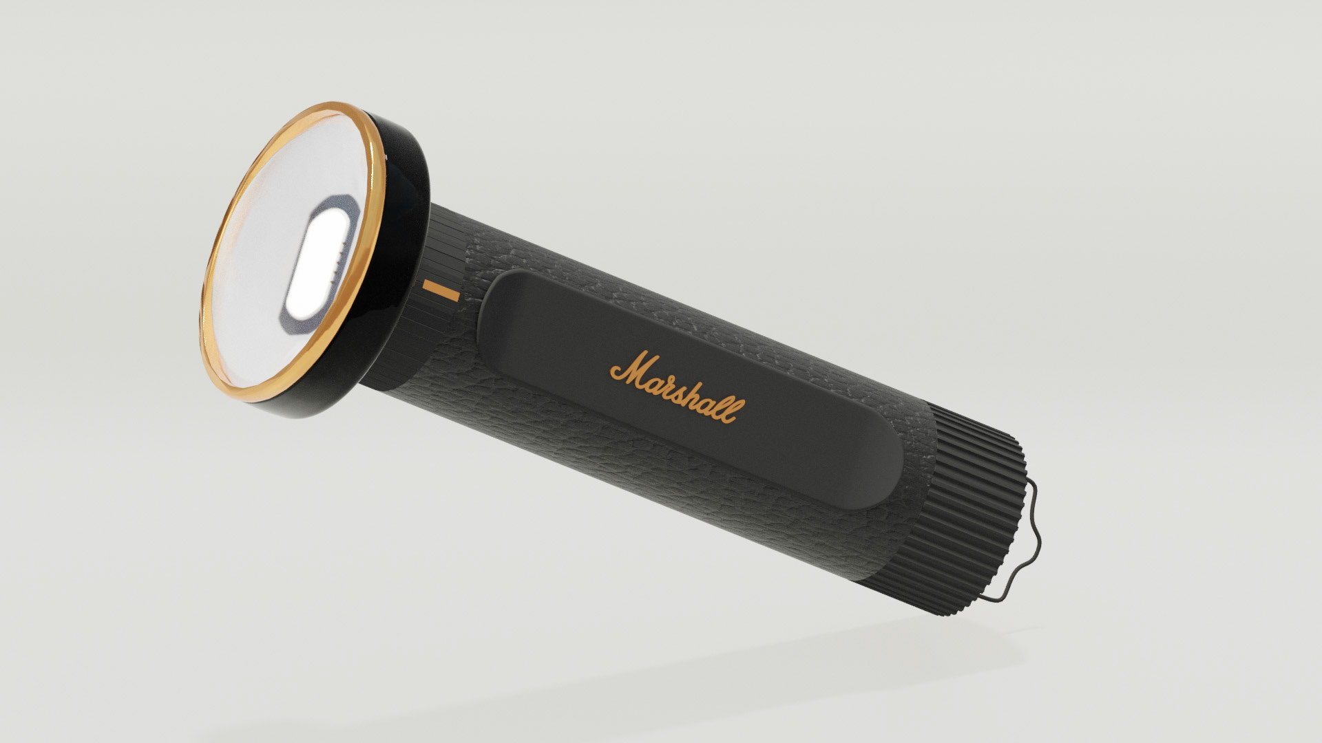 Flashlight with an outer eksterior using the marshall brand.