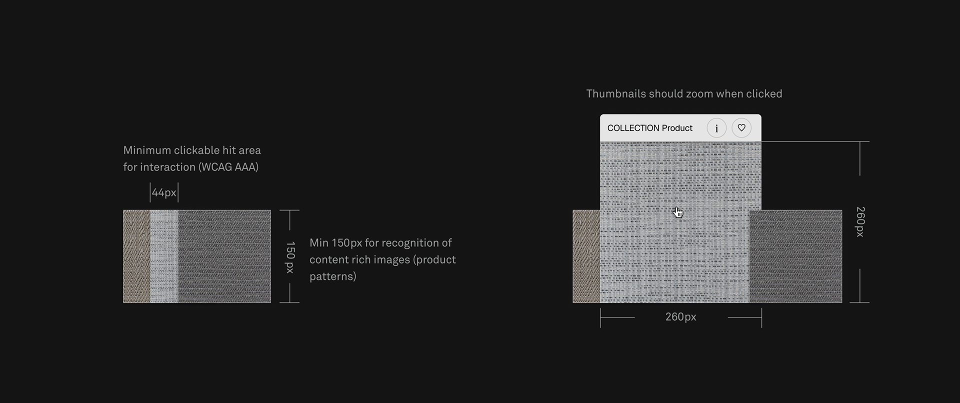 Accessibility study: thumbnail sizes for content rich images