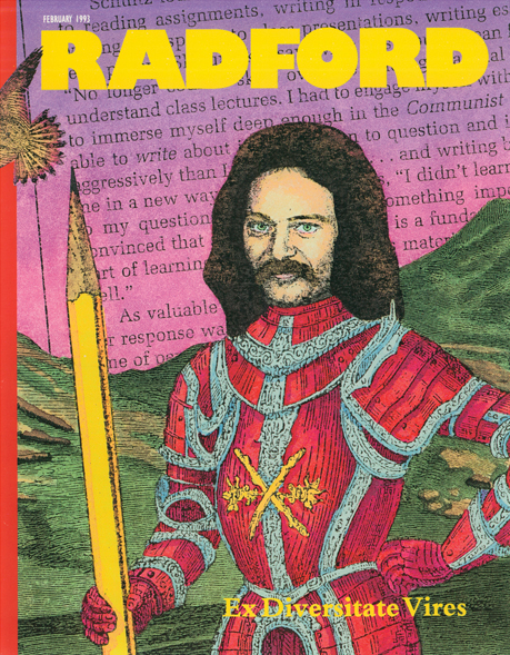 Hand-tinted collage illustration for Radford University