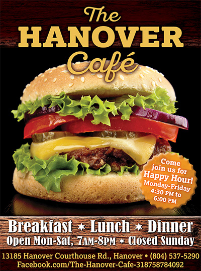 Magazine ad for The Hanover Café