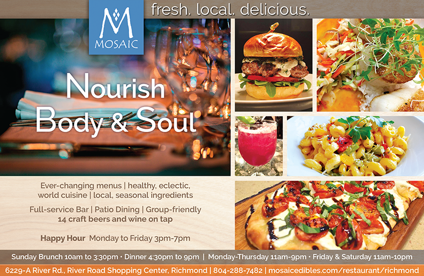 Magazine ad for Mosaic, a restaurant