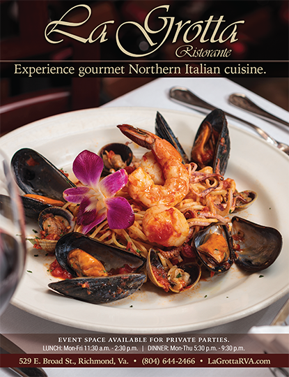 Magazine ad for La Grotta Ristorante