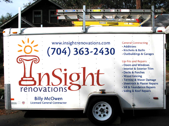 Mock-up of work trailer (side view)