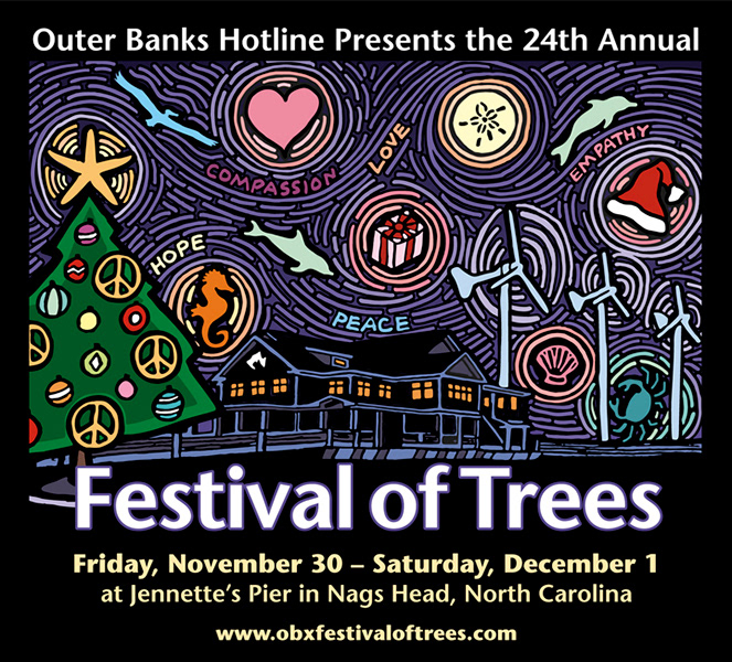 Poster for Outer Banks Hotline's Festival of Trees