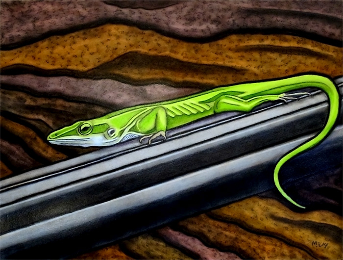 Carolina Anole painting (acrylic)