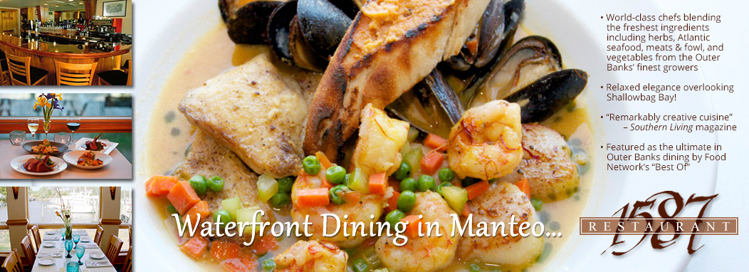 Page header for 1587 Restaurant in Manteo, NC