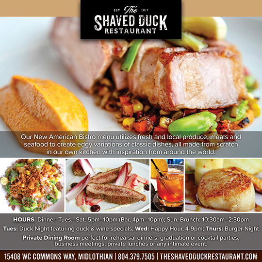Magazine ad for The Shaved Duck Restaurant