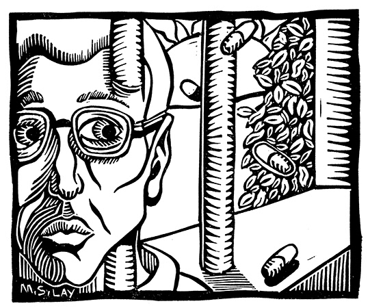 Linoleum block print illustration