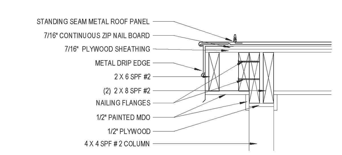 Patio Column Roof Edge Detail