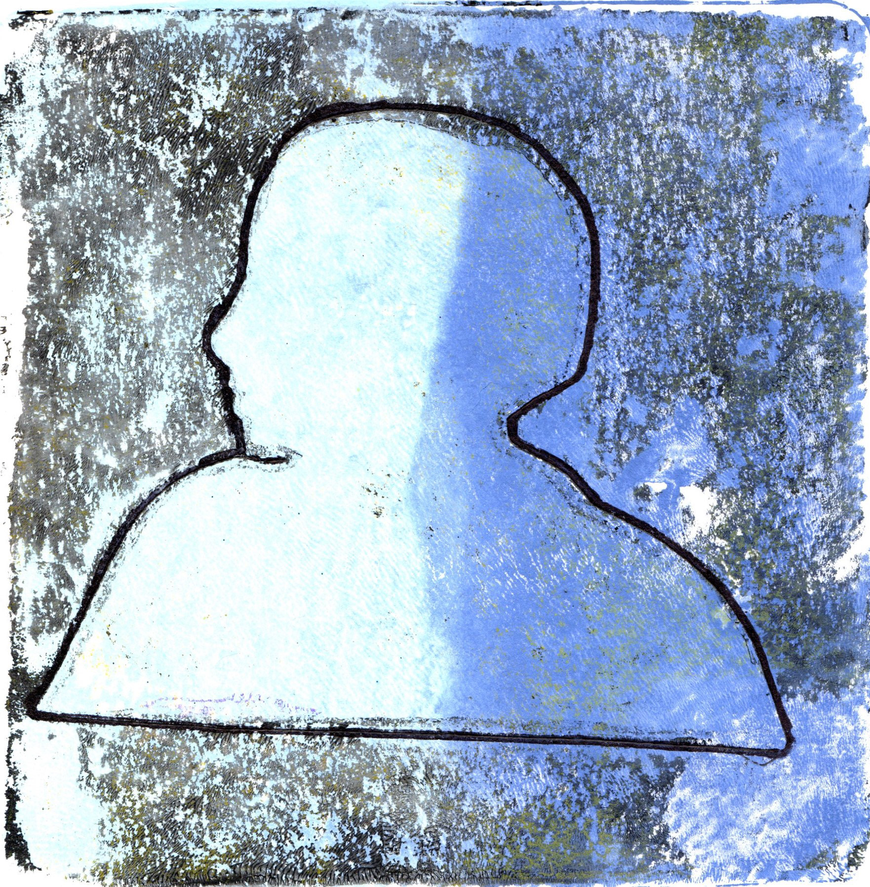 Split Blue Silhouette