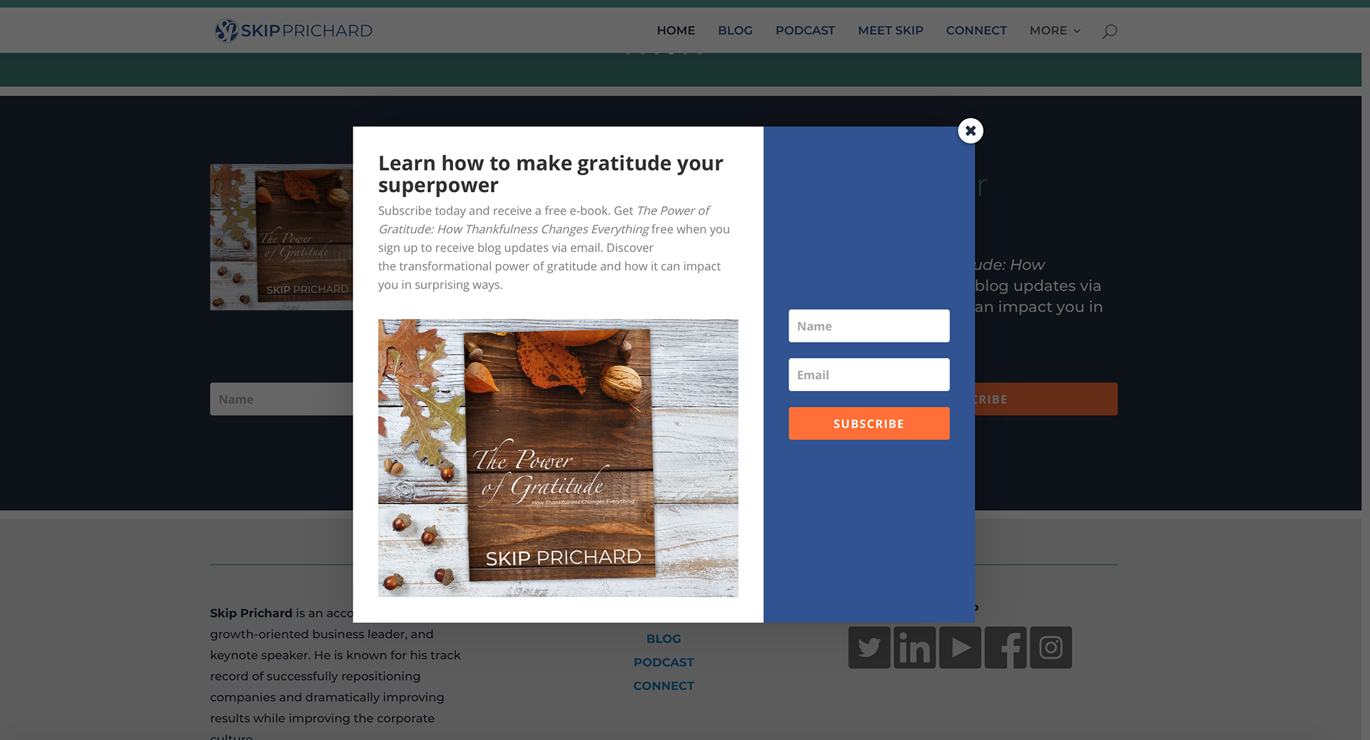 Website Popup with Ebook