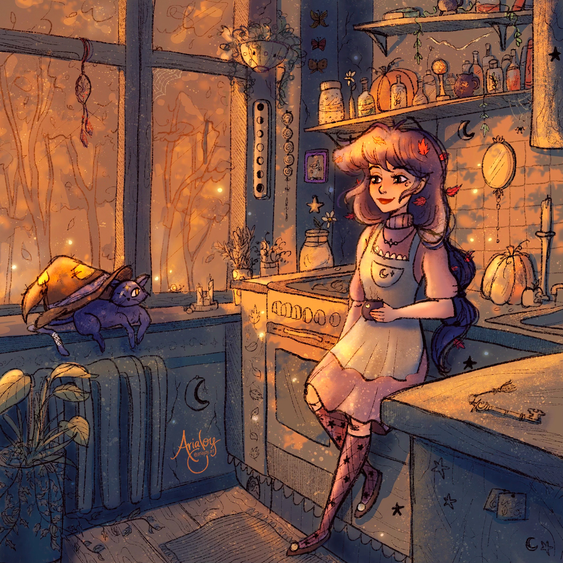 Golden Hour October Original Character//@ariajoy.art