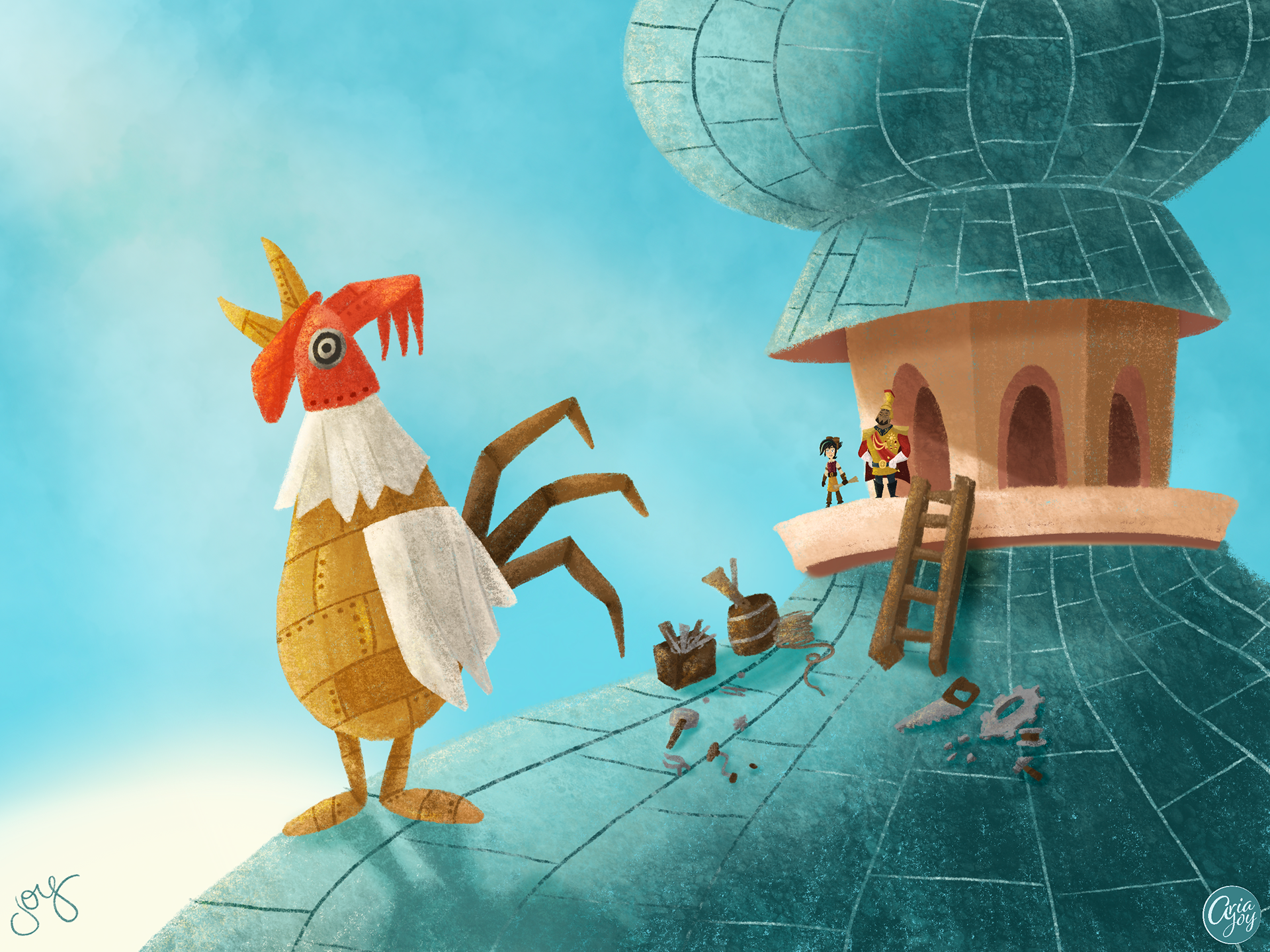 "Now it actually looks like a rooster!" Rooster Installation Panel 5