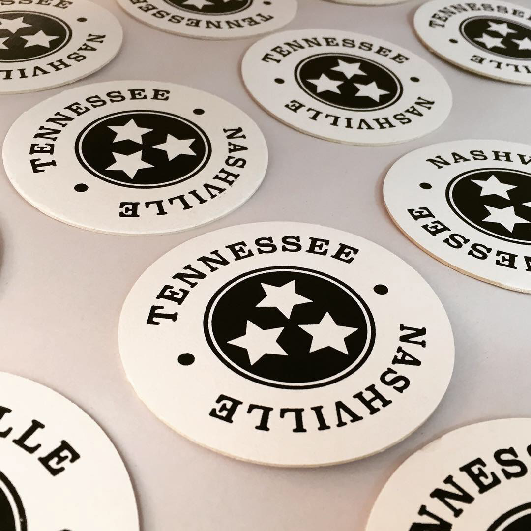 Nashville, TN Letter-pressed Coaster Design