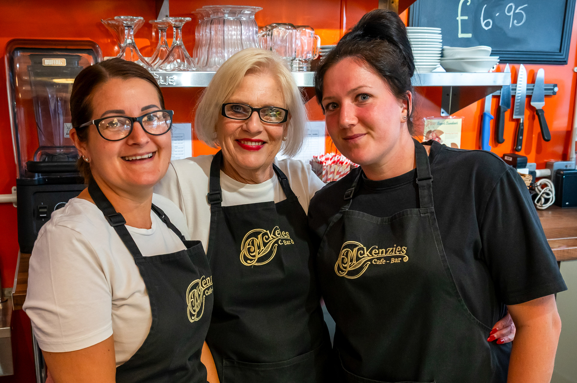 Katie, Shirley and Katie, McKenzies Cafe Bar, Blackwood High Street