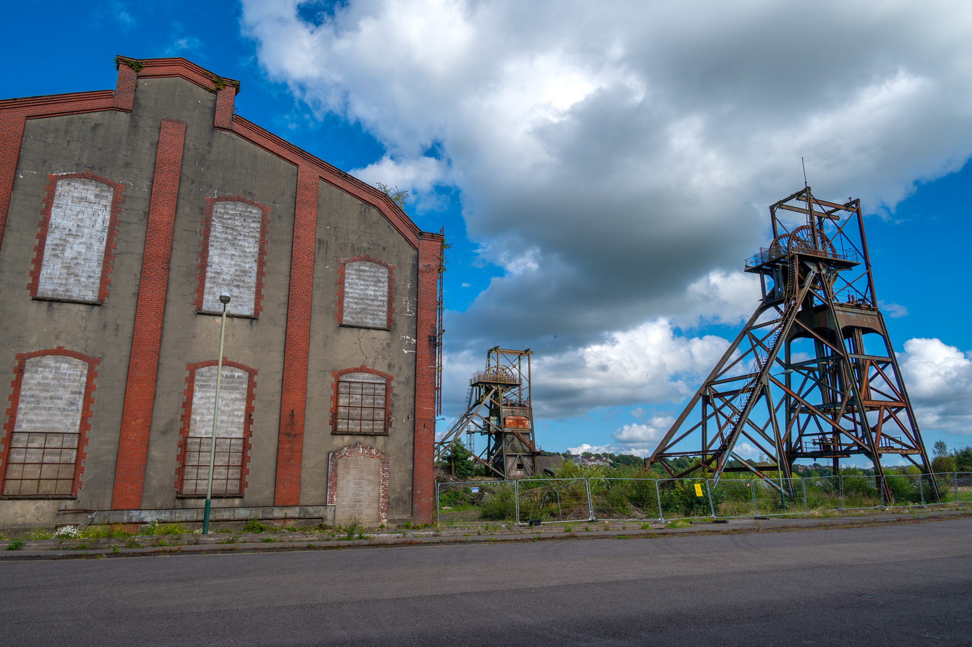 The now derelict pithead gear and winding house at Penallta Colliery, Ystrad Mynach.