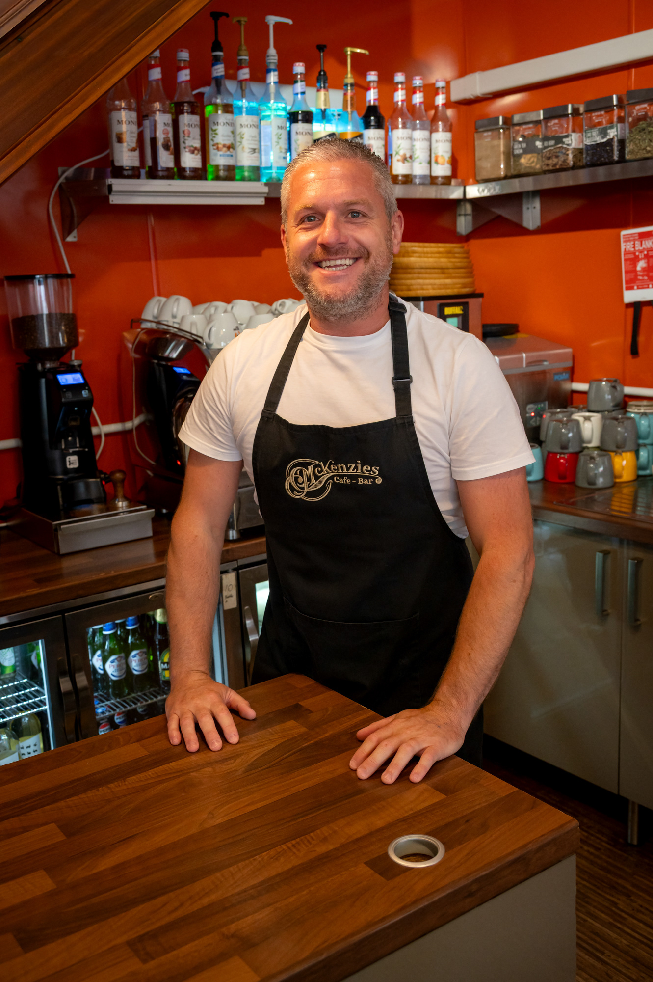 Gavyn Bolton, owner of McKenzies Cafe Bar on Blackwood High Street. Gavyn took over the business in June 2022 after a career in hospitality.