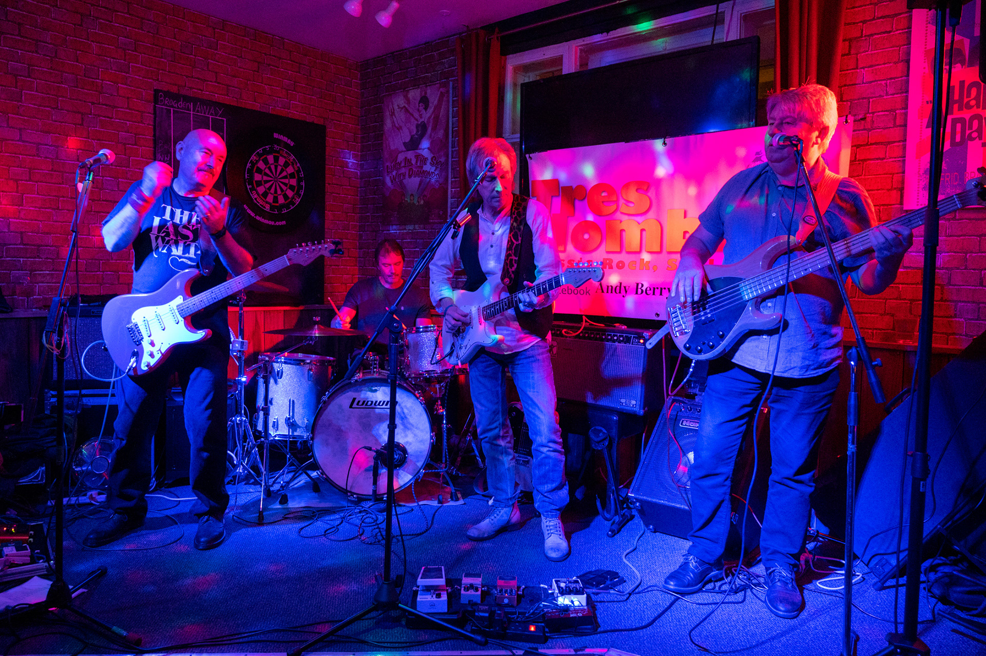 Rock, blues and soul band Tres Hombres perform at The New Brogden Public House, Porthcawl, 9/11/19