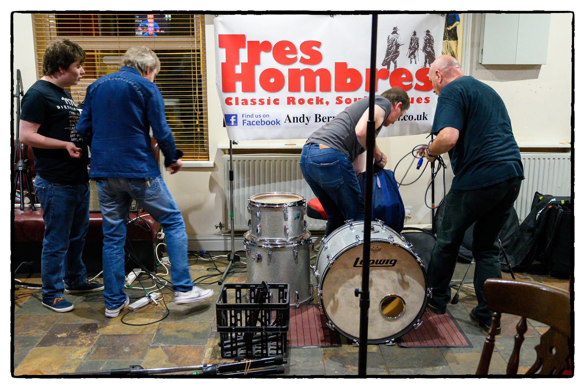 Rock, Soul and Blues Band Tres Hombres perform at The Exchange public house, Risca, 22/6/19.