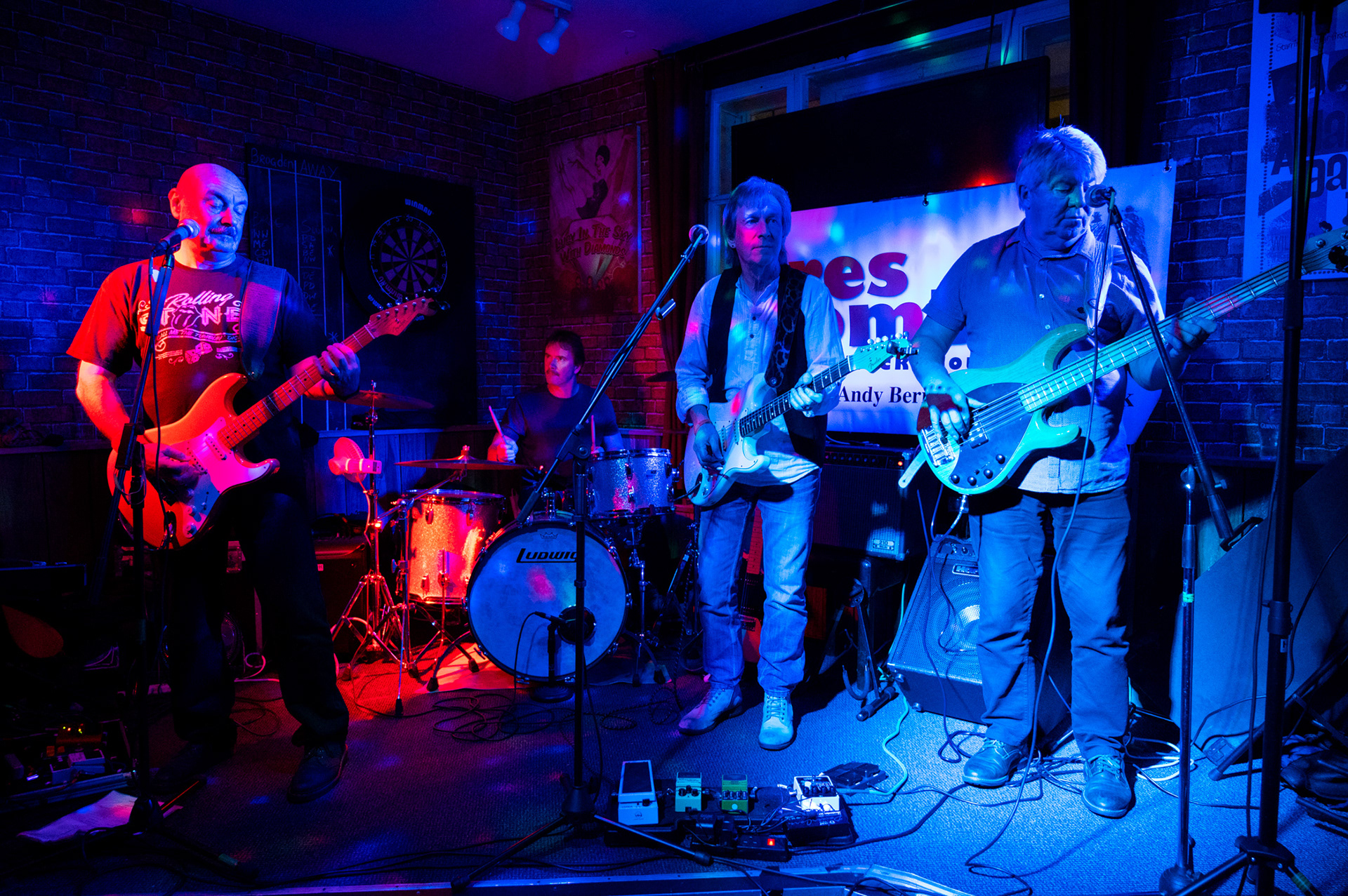Rock, blues and soul band Tres Hombres perform at The New Brogden Public House, Porthcawl, 9/11/19