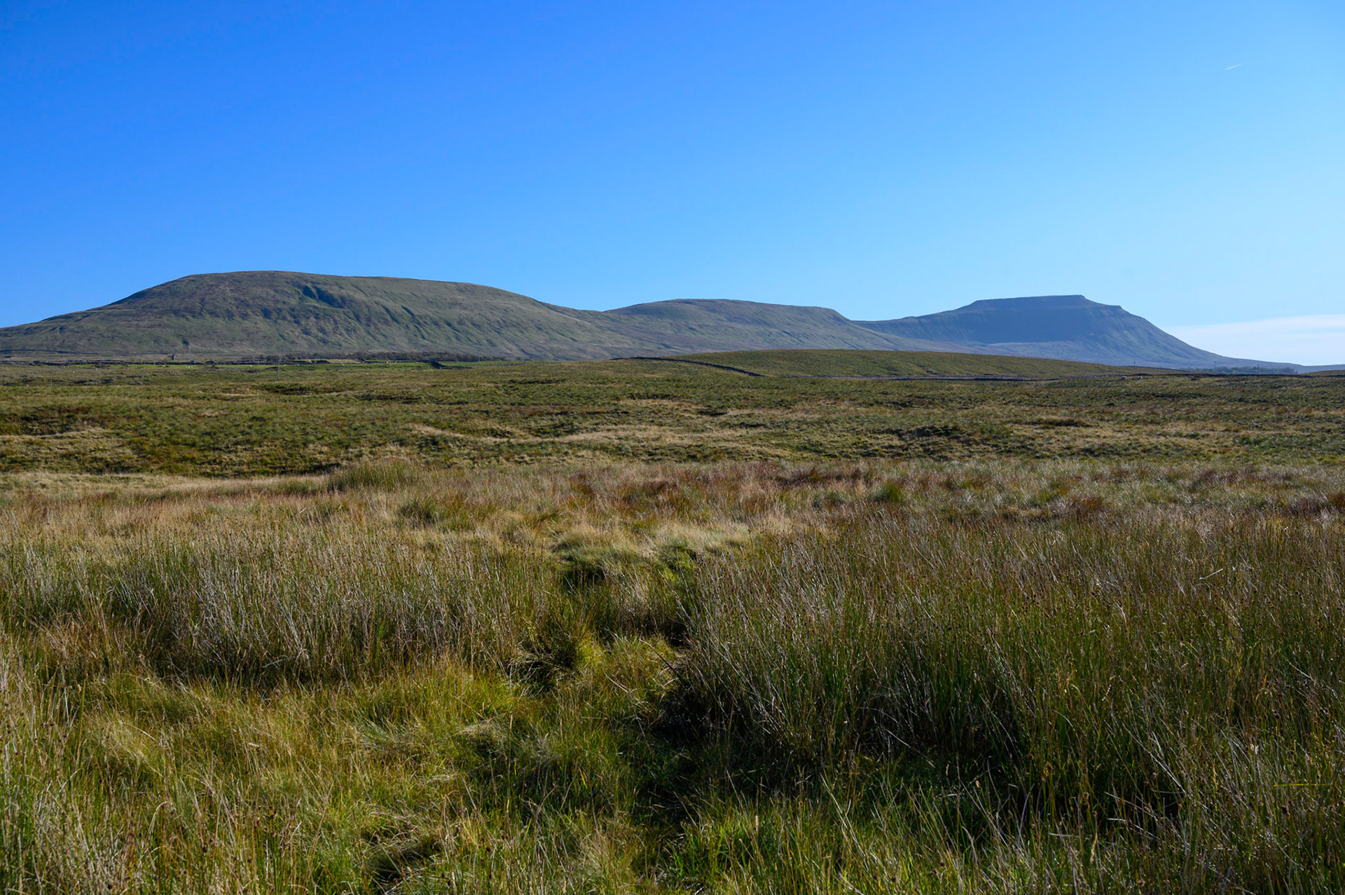 Ingleborough viewed from Ribble Head Vidauct, North Yorkshire.