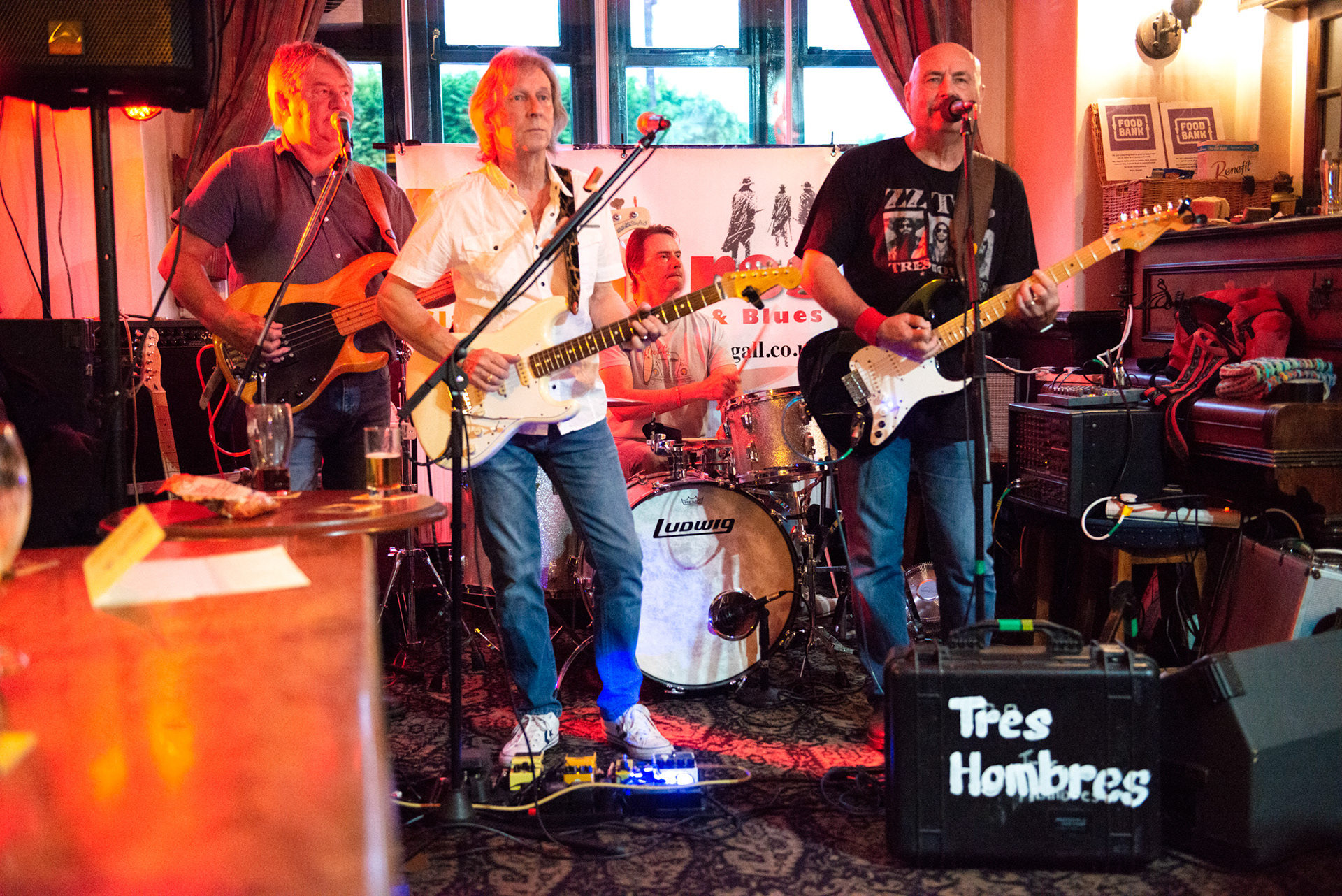 South Wales Rock, Rhythm And Blues band Tres Hombres play at The Butchers in Rhiwbina.