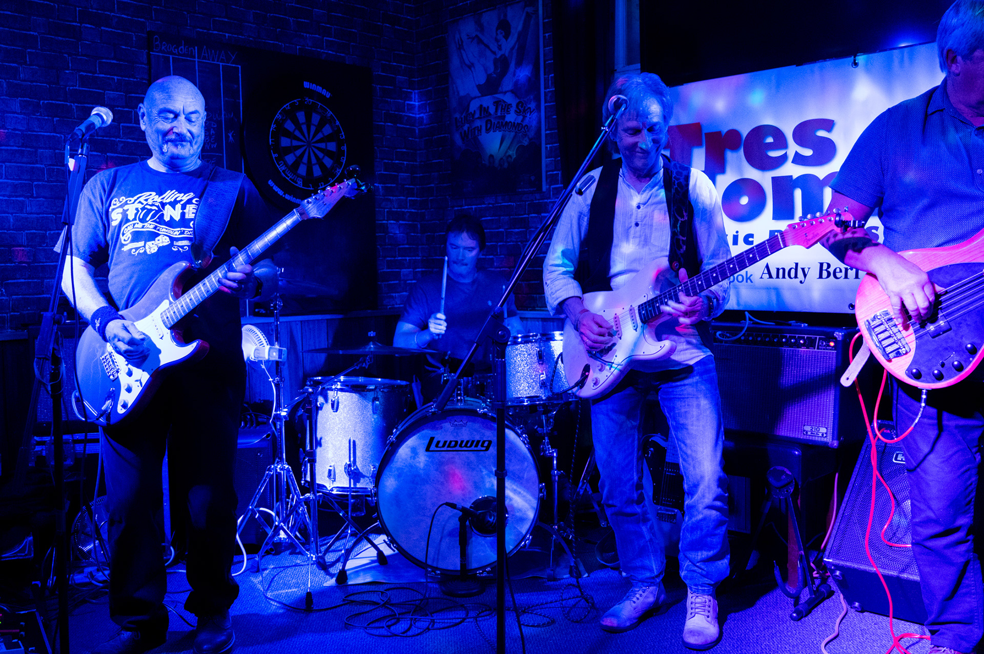 Rock, blues and soul band Tres Hombres perform at The New Brogden Public House, Porthcawl, 9/11/19