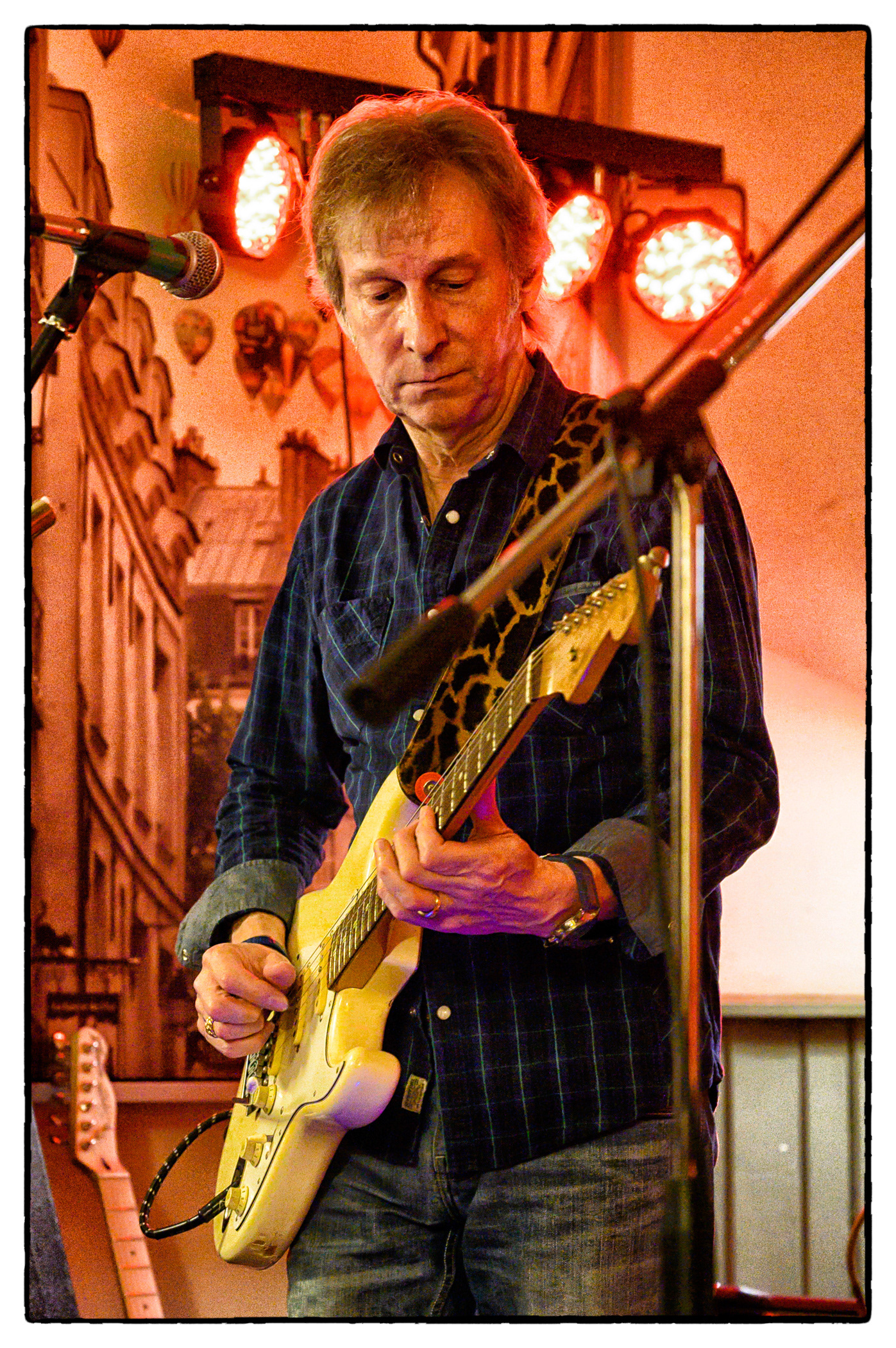 Rock, Rhythm and Blues band Tres Hombres perform at The Three Tuns public house, Chepstow, 8/6/19.