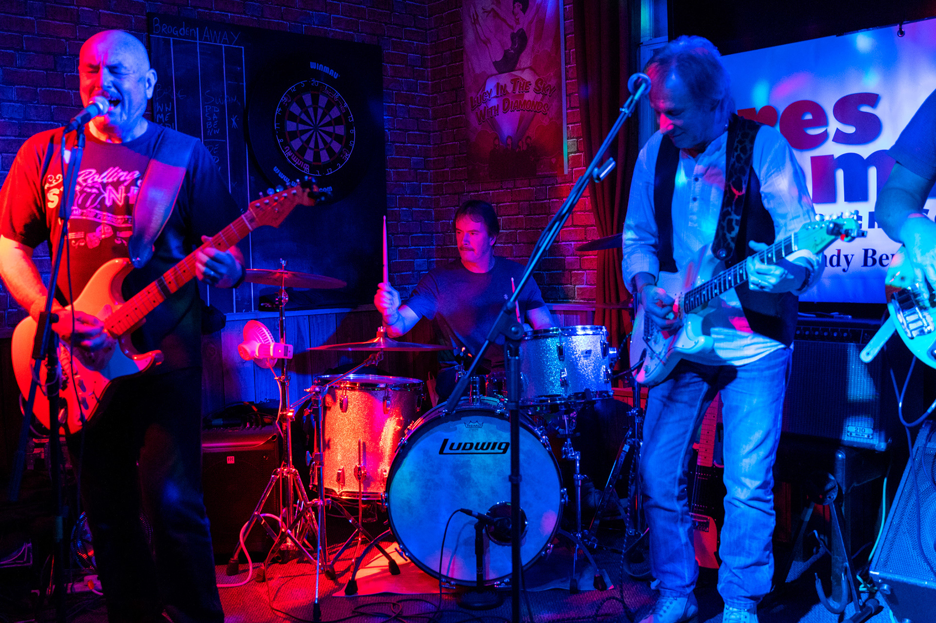 Rock, blues and soul band Tres Hombres perform at The New Brogden Public House, Porthcawl, 9/11/19