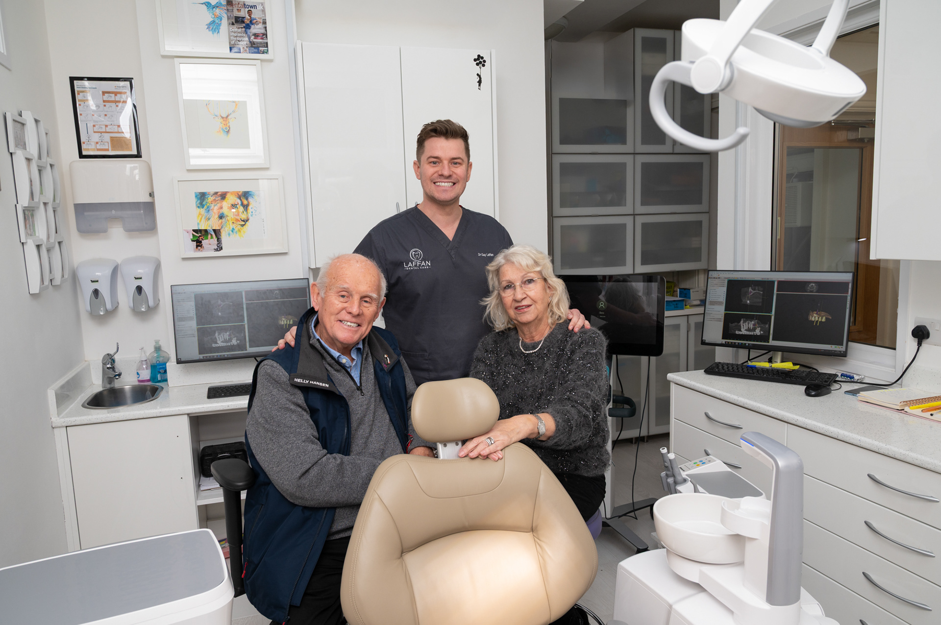 The family team of Martyn and Carol Laffan and their son Guy from Laffan Dental Care on Blackwood High Street.  Newbridge born Martyn trained at Cardiff School of Dentistry where he met his wife Carol, also a dental student. After qualifying in 1977, he served with the Royal Navy and The Royal Marines before working as a dentist in the South West of England.  In 1986 the family returned to South Wales where they purchased a dental practice owned by Dr Graham Pridding on Blackwood High Street. The practice, established in 1913 by the Lewis brothers, is now one of the oldest dental practices in Wales.  In 2018 Bryntirion Dental Practice in Pontllanfraith was acquired.  The practice offers state-of-the-art dentistry with the most up-to-date treatments and has won numerous awards, including “Practice of the Year” in 2020 when Guy, who was raised in Blackwood, was also voted “Young Dentist of the Year”.