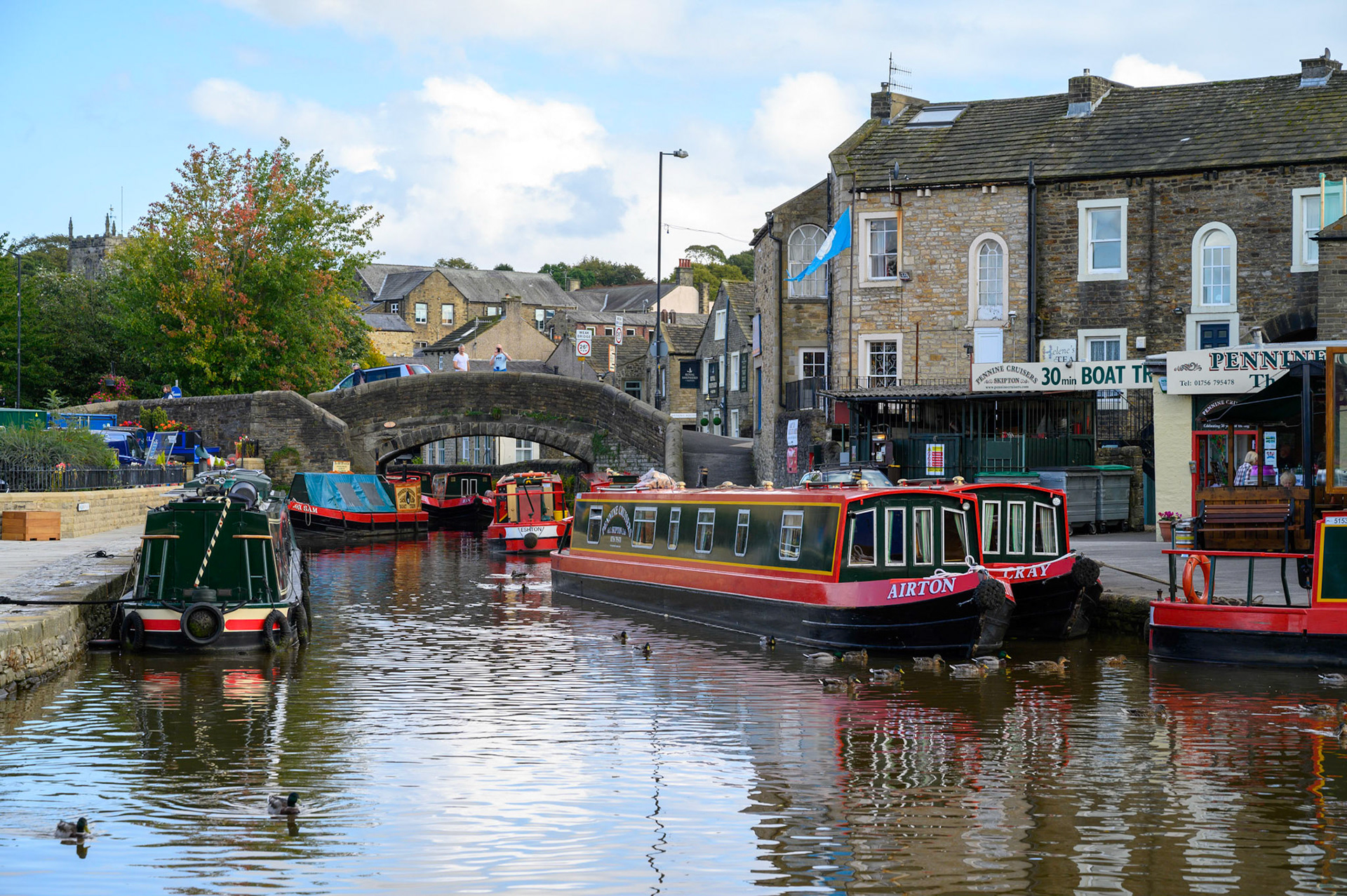 The Liverpool to Leeds Canal at Skipton, North Yorkshire.